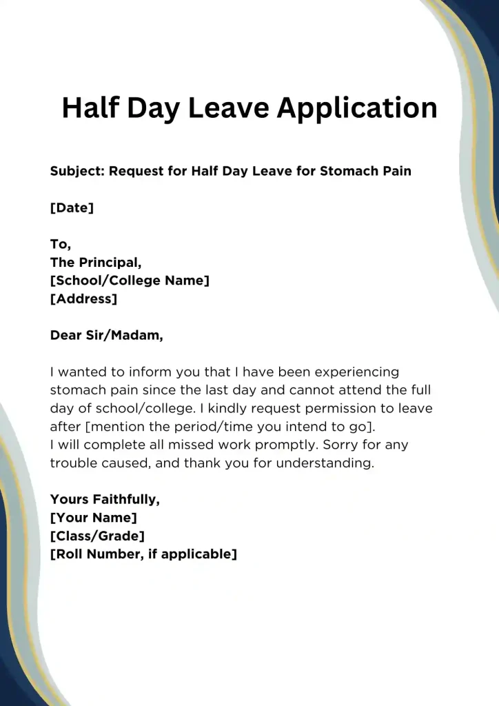 Half Day Leave Application